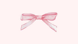Delicate Pink Ribbon Bow Wallpaper