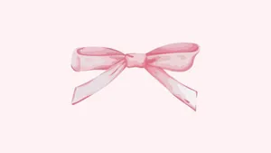 Delicate Pink Ribbon Bow Wallpaper