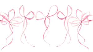 Delicate Pink Ribbon Bows Wallpaper