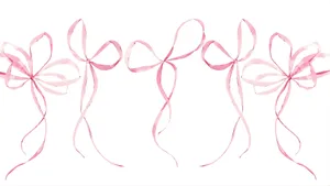Delicate Pink Ribbon Bows Wallpaper