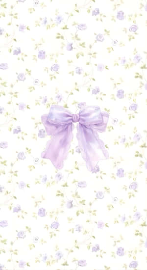 Delicate Purple Bow Design Wallpaper