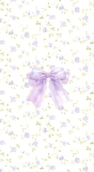 Delicate Purple Bow Design Wallpaper