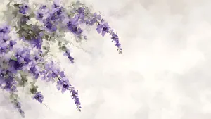 Delicate Purple Floral Branches Wallpaper