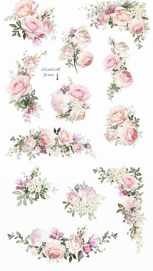 Delicate Vintage Rose On Weathered Background Wallpaper