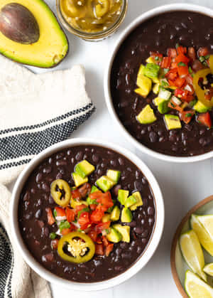 Delicious Black Bean Soup, Spicy And Savory Wallpaper