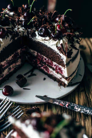 Delicious Black Forest Cake Wallpaper