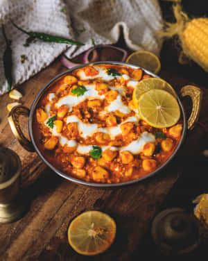 Delicious Chana Masala - Indian Cuisine Wallpaper