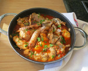 Delicious Freshly Cooked Croatian Brudet Stew Wallpaper