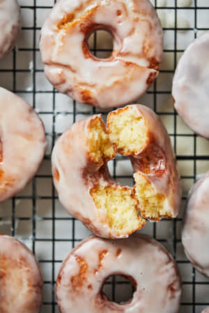 Delicious Glazed Donut Wallpaper