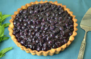 Delicious Home-made Blueberries Tart Wallpaper