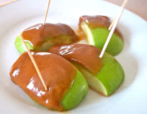 Delicious Homemade Caramel Apples Wallpaper