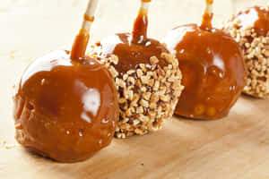 Delicious Homemade Caramel Apples Wallpaper