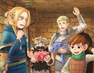 Delicious In Dungeon Adventurersand Monster Meals Wallpaper