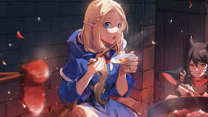 Delicious In Dungeon Feast Scene Wallpaper