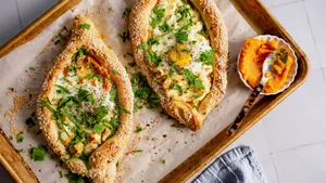 Delicious Khachapuris And Butternut Squash Hummus Wallpaper