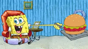 Delicious Krabby Patty On A Plate Wallpaper