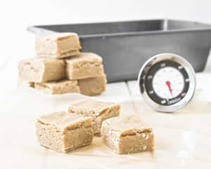 Delicious Penuche Fudge On A Plate Wallpaper