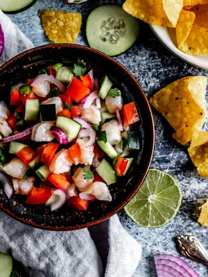 Delicious Peruvian Ceviche Dish Wallpaper