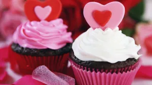 Delicious Pink Cupcakes On A Plate Wallpaper