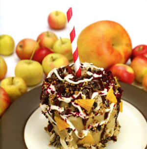 Delicious Red Candy Apples Wallpaper