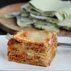 Delicious Thick And Crusty Lasagna Alla Bolognese Wallpaper