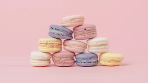 Deliciously Soft & Sweet Pastel Macaroon Pyramids Wallpaper