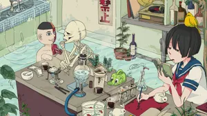 Delighted Scientists Performing Experiments Wallpaper