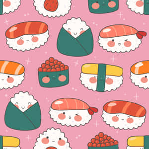 Delightful Kawaii Japanese Food Arrangement Wallpaper