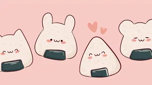 Delightful Kawaii Japanese Food Collection Wallpaper