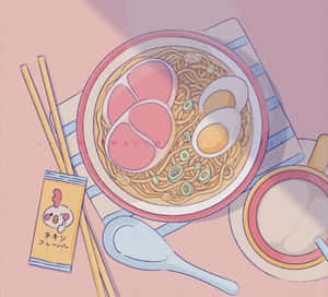 Delightful Minimalist Food Art Wallpaper