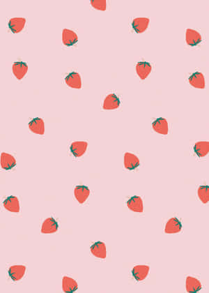 Delightful Pastel Strawberry Pattern Wallpaper