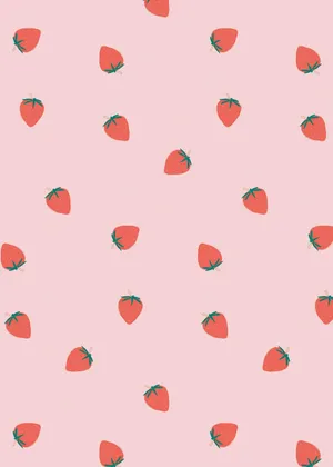 Delightful Pastel Strawberry Pattern Wallpaper