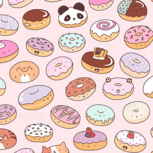 Delightfully Adorable Donut Wallpaper