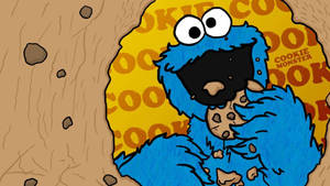 Delighting In The Sweetness Of A Cartoon Cookie Wallpaper