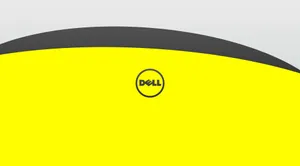 Dell 4k Logo On Yellow Wallpaper