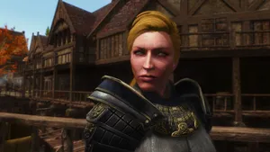 Delphine, The Blade Of Skyrim, Bravely Prepares For Battle In This Stunning High-resolution Wallpaper. Wallpaper