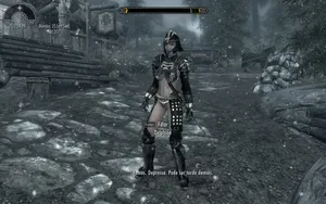 Delphine, The Blade Of The Dragonborn, In Action Within The World Of Skyrim. Wallpaper