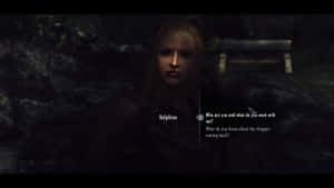 Delphine, The Blades' Agent, In Action In Skyrim Wallpaper