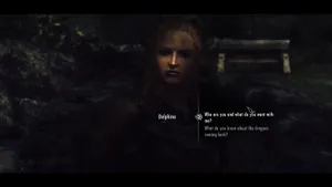 Delphine, The Blades' Agent, In Action In Skyrim Wallpaper