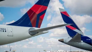 Delta Airline Tails Sky Background Wallpaper