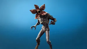 Demogorgon On A Blue Stranger Things Wallpaper