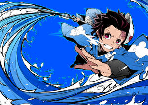 Demon Slayer 4k Tanjiro Blue Wallpaper