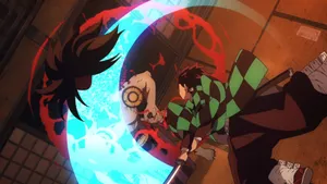 Demon Slayer Anime Kamado Tanjiro And Kyogai Wallpaper