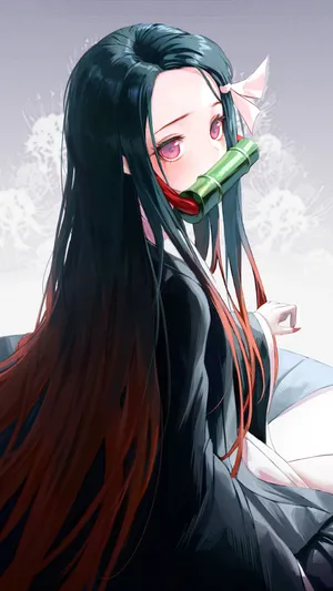 Demon Slayer Character Cute Nezuko Digital Art Wallpaper