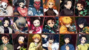 Demon Slayer Characters Gathered For Battle Wallpaper