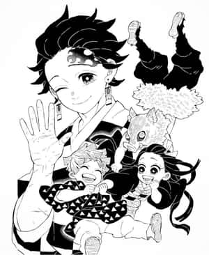 Demon Slayer Characters Happy Moments Wallpaper