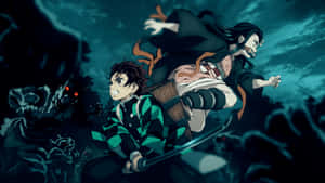 Demon Slayer Epic Battle Scene Wallpaper