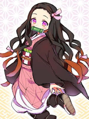 Demon Slayer Fictional Character Cute Nezuko Kamado Wallpaper