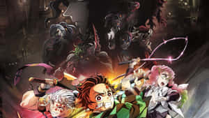 Demon Slayer: Half-demon In Action Wallpaper