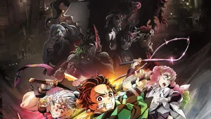 Demon Slayer: Half-demon In Action Wallpaper